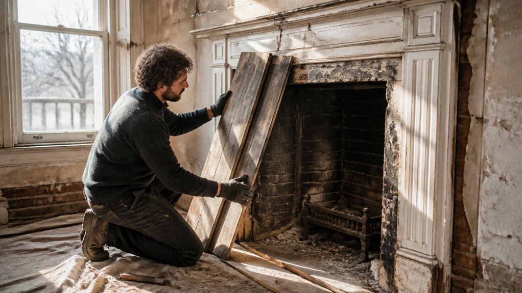 hidden fireplace reveal details